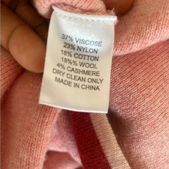 Tuckernuck Lauren Two Tone Pink Cotton & Wool Cardigan Sweater in Size X- Small - Picture 3 of 8